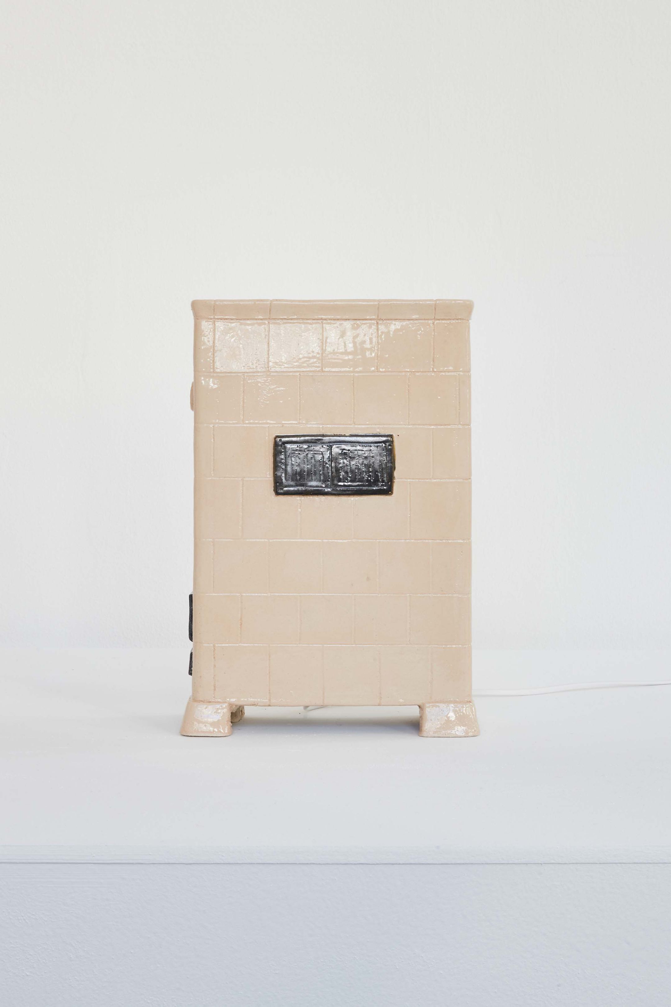 Shira, Glazed ceramic, electrical wiring and heating film, 32 &times; 23 &times; 9 cm, 2020