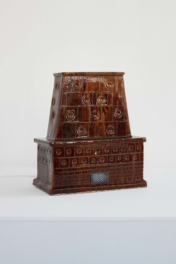Lea, Glazed ceramic, electrical wiring and heating film, 54 &times; 15 &times; 13 cm, 2020