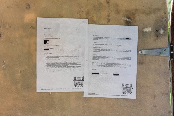 Work contract for the ornamental hermit. The contract combines elements from historical agreements for ornamental hermits, such as clauses on not cutting one&rsquo;s fingernails, offering whimsical advice, and carrying an hourglass, with the institution&rsquo;s employment contracts for exhibition guards.