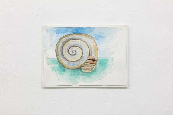 Snail house for Berlin, 2022, Mixed media on foam board, 32 x 44 x 0.5 cm